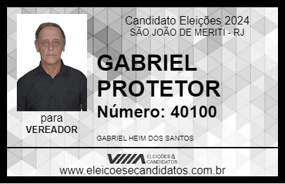 Candidato GABRIEL PROTETOR 2024 - SÃO JOÃO DE MERITI - Eleições