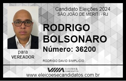 Candidato RODRIGO DAVID 2024 - SÃO JOÃO DE MERITI - Eleições