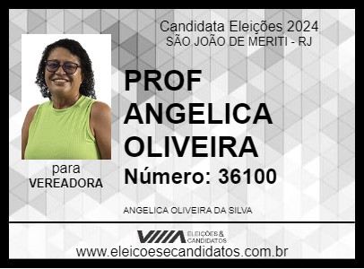 Candidato PROF ANGELICA OLIVEIRA 2024 - SÃO JOÃO DE MERITI - Eleições