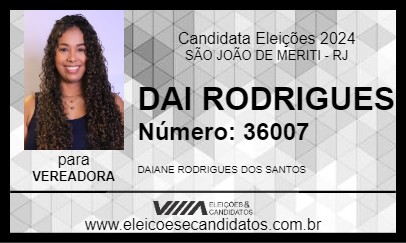 Candidato DAI RODRIGUES 2024 - SÃO JOÃO DE MERITI - Eleições