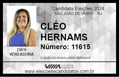 Candidato CLÉO HERNAMS 2024 - SÃO JOÃO DE MERITI - Eleições