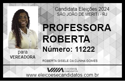 Candidato PROFESSORA ROBERTA 2024 - SÃO JOÃO DE MERITI - Eleições