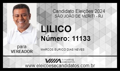 Candidato LILICO 2024 - SÃO JOÃO DE MERITI - Eleições