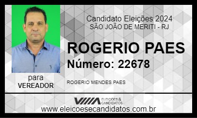 Candidato ROGERIO PAES 2024 - SÃO JOÃO DE MERITI - Eleições