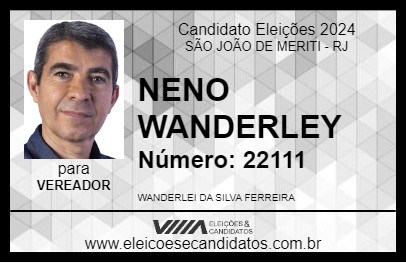 Candidato NENO WANDERLEY 2024 - SÃO JOÃO DE MERITI - Eleições