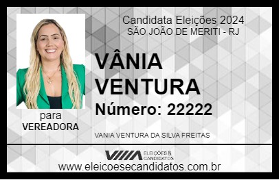 Candidato VÂNIA VENTURA 2024 - SÃO JOÃO DE MERITI - Eleições