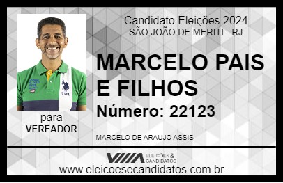 Candidato MARCELO PAIS E FILHOS 2024 - SÃO JOÃO DE MERITI - Eleições