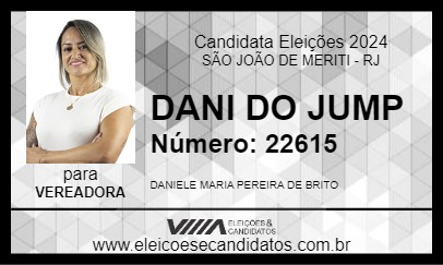 Candidato DANI DO JUMP 2024 - SÃO JOÃO DE MERITI - Eleições