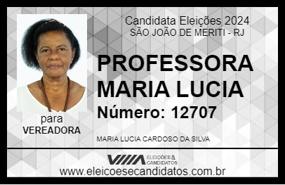 Candidato PROFESSORA MARIA LUCIA 2024 - SÃO JOÃO DE MERITI - Eleições