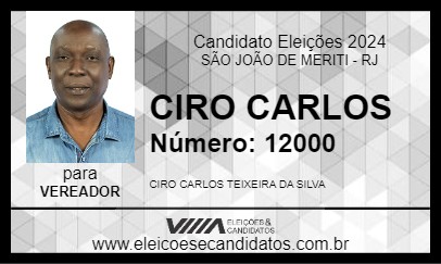 Candidato CIRO CARLOS 2024 - SÃO JOÃO DE MERITI - Eleições