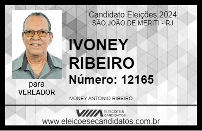 Candidato IVONEY RIBEIRO 2024 - SÃO JOÃO DE MERITI - Eleições