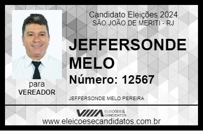 Candidato JEFFERSONDE MELO 2024 - SÃO JOÃO DE MERITI - Eleições