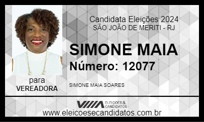 Candidato SIMONE MAIA 2024 - SÃO JOÃO DE MERITI - Eleições