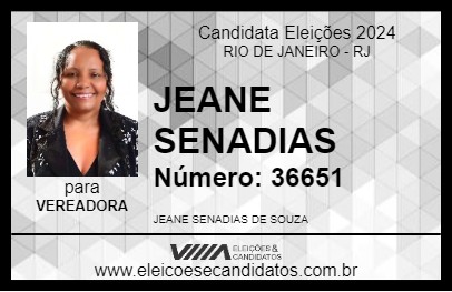 Candidato JEANE SENADIAS 2024 - RIO DE JANEIRO - Eleições