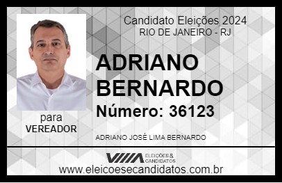 Candidato ADRIANO BERNARDO 2024 - RIO DE JANEIRO - Eleições