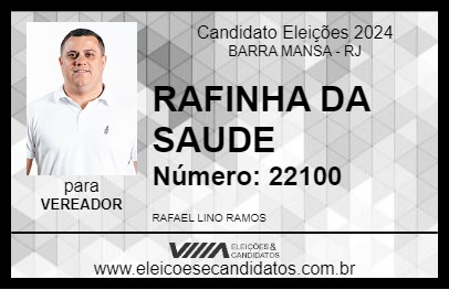 Candidato RAFINHA DA SAUDE 2024 - BARRA MANSA - Eleições