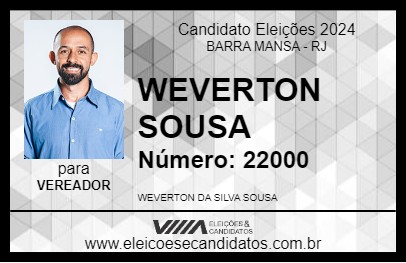 Candidato WEVERTON SOUSA 2024 - BARRA MANSA - Eleições