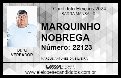 Candidato MARQUINHO NOBREGA 2024 - BARRA MANSA - Eleições