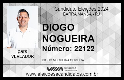 Candidato DIOGO NOGUEIRA 2024 - BARRA MANSA - Eleições