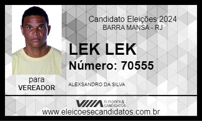 Candidato ALEXSANDRO LEK LEK 2024 - BARRA MANSA - Eleições