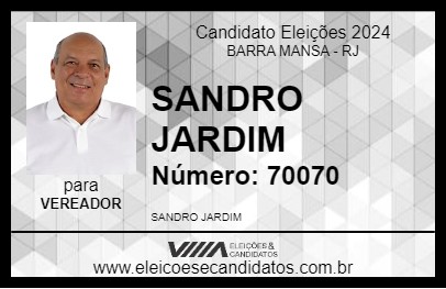 Candidato SANDRO JARDIM 2024 - BARRA MANSA - Eleições