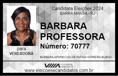 Candidato BARBARA PROFESSORA 2024 - BARRA MANSA - Eleições