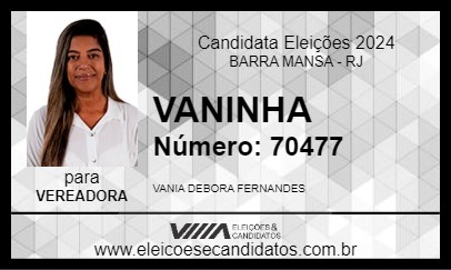 Candidato VANINHA 2024 - BARRA MANSA - Eleições