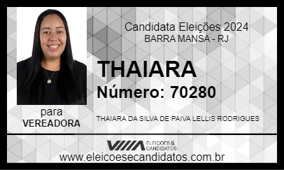 Candidato THAIARA 2024 - BARRA MANSA - Eleições