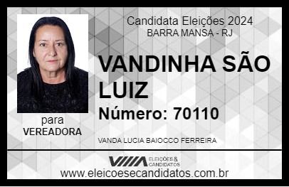 Candidato VANDINHA SÃO LUIZ 2024 - BARRA MANSA - Eleições