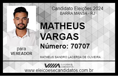 Candidato MATHEUS VARGAS 2024 - BARRA MANSA - Eleições