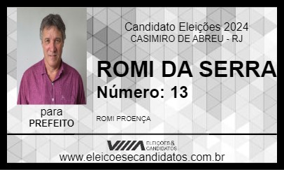 Candidato ROMI DA SERRA 2024 - CASIMIRO DE ABREU - Eleições