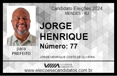 Candidato JORGE HENRIQUE 2024 - MENDES - Eleições