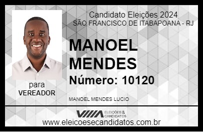 Candidato MANOEL MENDES 2024 - SÃO FRANCISCO DE ITABAPOANA - Eleições