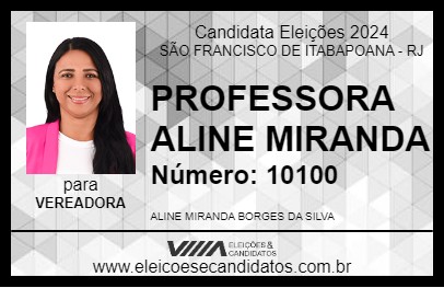 Candidato PROFESSORA ALINE MIRANDA 2024 - SÃO FRANCISCO DE ITABAPOANA - Eleições