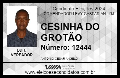 Candidato CESINHA DO GROTÃO 2024 - COMENDADOR LEVY GASPARIAN - Eleições