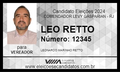 Candidato LEO RETTO 2024 - COMENDADOR LEVY GASPARIAN - Eleições