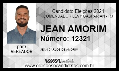 Candidato JEAN AMORIM 2024 - COMENDADOR LEVY GASPARIAN - Eleições