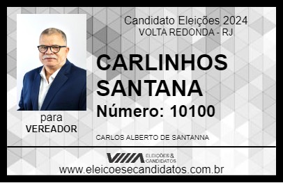 Candidato CARLINHOS SANTANA 2024 - VOLTA REDONDA - Eleições