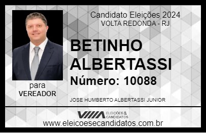 Candidato BETINHO ALBERTASSI 2024 - VOLTA REDONDA - Eleições