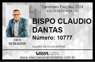 Candidato BISPO CLAUDIO DANTAS 2024 - VOLTA REDONDA - Eleições