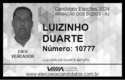 Candidato LUIZINHO DUARTE 2024 - ARMAÇÃO DOS BÚZIOS - Eleições