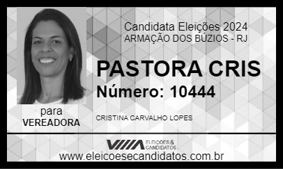 Candidato PASTORA CRIS 2024 - ARMAÇÃO DOS BÚZIOS - Eleições