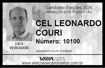 Candidato CEL LEONARDO COURI 2024 - ARMAÇÃO DOS BÚZIOS - Eleições