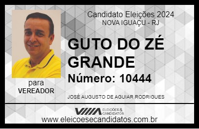 Candidato GUTO DO ZÉ GRANDE 2024 - NOVA IGUAÇU - Eleições