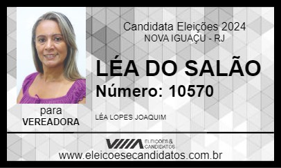 Candidato LÉA DO SALÃO 2024 - NOVA IGUAÇU - Eleições