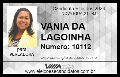 Candidato VANIA DA LAGOINHA 2024 - NOVA IGUAÇU - Eleições