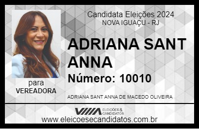 Candidato ADRIANA SANT  ANNA 2024 - NOVA IGUAÇU - Eleições