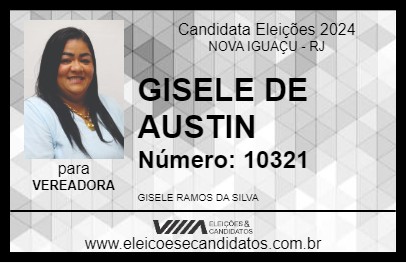 Candidato GISELE DE AUSTIN 2024 - NOVA IGUAÇU - Eleições