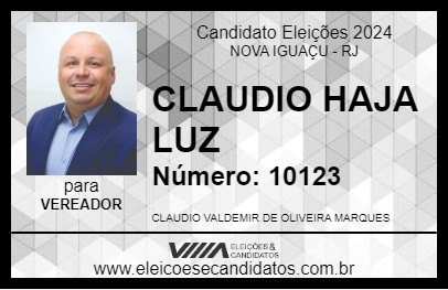 Candidato CLAUDIO HAJA LUZ 2024 - NOVA IGUAÇU - Eleições