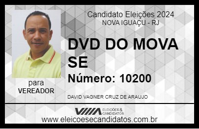 Candidato DVD DO MOVA SE 2024 - NOVA IGUAÇU - Eleições